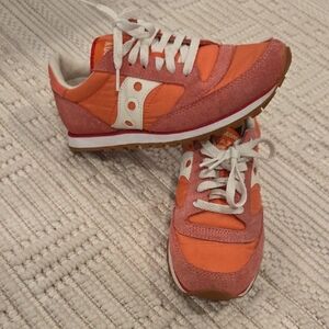 Saucony Women's Coral and White Sneakers